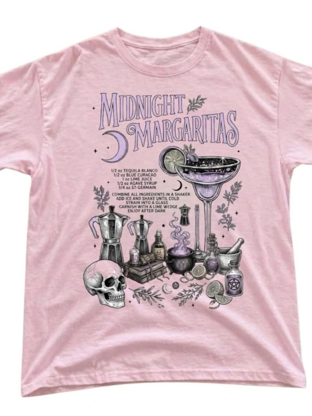 Light Pink "Midnight Margaritas" Graphic Tee